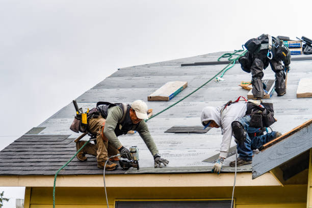 Professional Gutter Installation technician working in Matamoras, OH